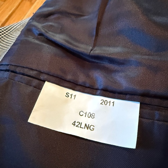 Brooks Brothers Blazer Mens 42L Blue/Black Linen/Wool Window Pane Jacket Sports - Picture 10 of 14